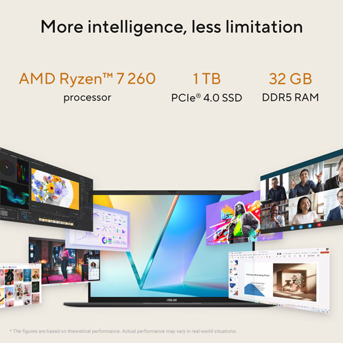 ASUS Vivobook S16 16" AI Laptop - Matte Grey (AMD Ryzen 7 260/32GB RAM/1TB SSD/Windows 11 Home)