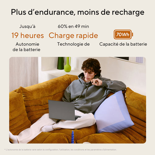 Portable Vivobook S16 de 16 po avec IA d'ASUS - Gris mat