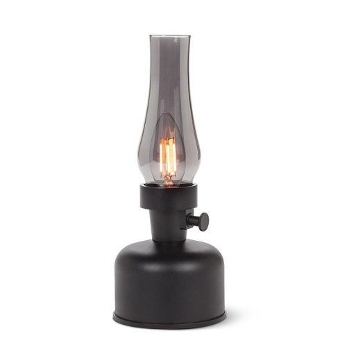 Lampe de table Abbott LED avec cheminée en verre lustré|10,5&nbsp;po, ampoule Edison à intensité réglable|éclairage d'appoint intérieur/extérieur,