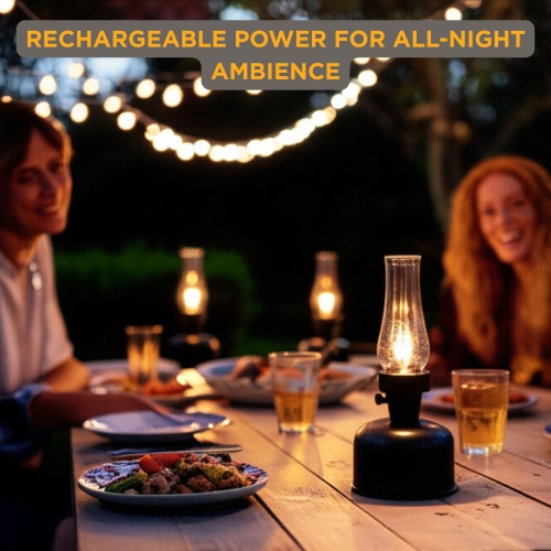 Lampe de table Abbott LED avec cheminée en verre lustré|10,5&nbsp;po, ampoule Edison à intensité réglable|éclairage d'appoint intérieur/extérieur,