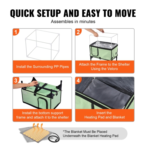 VEVOR 900D Elevated Heated Cat House, Cuboid Kitty Shelter with Adjustable Temperature and Timer, Oxford Cloth, with Heated Pad for Winter to Stay