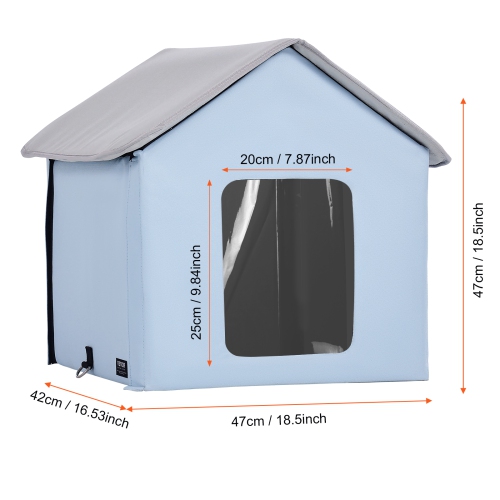 VEVOR 600D Heated Cat House, Outdoor Kitty Shelter with Timer, Oxford Cloth Foldable Cat Shelter with Heated Pad for Winter to Stay Warm and Cozy,