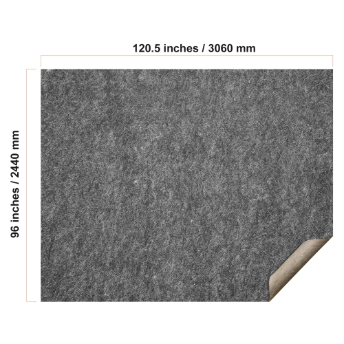 VEVOR 8' x 10' Slip-Resistant Rug Pad, Protective Cushioning Carpet Pad, 1/4"Thick, Dual Surface, Polyester Felt + Latex, Gray, 7-8㎡ Area Carpet