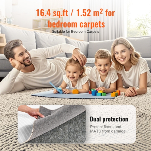 VEVOR 2'x8' Protective Cushioning Carpet Pad, - 1/4"Thick - Dual Surface - Polyester Felt + Latex, 1-2㎡ Area Carpet Padding Rug Cushion Safe for All