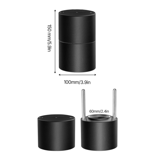 VEVOR 2.4"/60 mm Aviation Aluminum Ice Ball Press with Ice Block Mold, Large Mat,Tong,Drip Tray,One Glass,Round Ice Ball Maker Ice Sphere, for