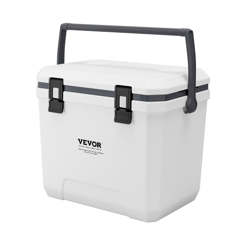 VEVOR 38 QT Hard Cooler with Ice Retention, Heavy-Duty Handles and Cup Holder, Lightweight Rigid Material Insulated Portable Cooler, Suitable for