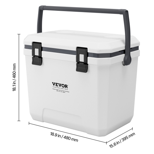 VEVOR 38 QT Hard Cooler with Ice Retention, Heavy-Duty Handles and Cup Holder, Lightweight Rigid Material Insulated Portable Cooler, Suitable for