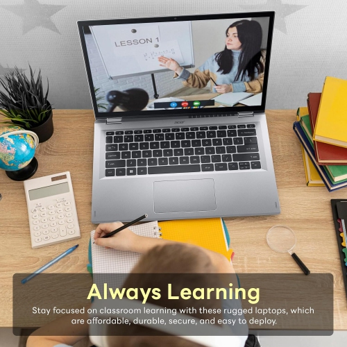 Refurbished - Acer Aspire 3 Spin 14" 2-in-1 Laptop, WUXGA IPS Touchscreen, Intel i3-N305, 8GB LPDDR5x, 256GB SSD, Intel UHD Graphics, Wi-Fi 6,