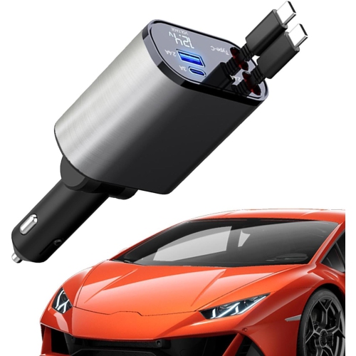 4 In1 Fast Car Phone Charger, Fit 12v/24v Vehicles for Most Vehicle Sockets, Car Adapter, Car USB- Charger Multi Port Cars Charger for Off-Road Vehic