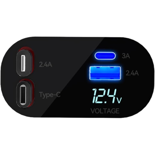 4 In1 Fast Car Phone Charger, Fit 12v/24v Vehicles for Most Vehicle Sockets, Car Adapter, Car USB- Charger Multi Port Cars Charger for Off-Road Vehic