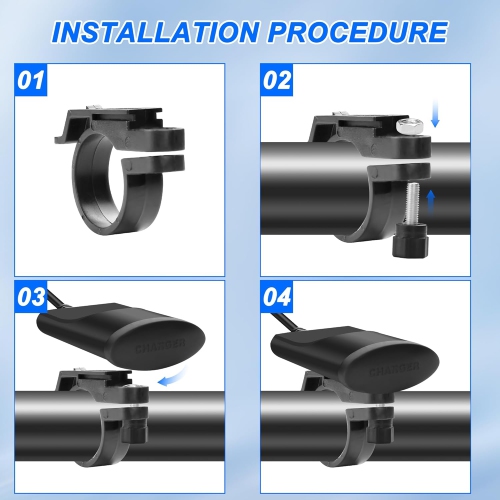 Chargeur de téléphone USB pour moto 12&nbsp;V-24&nbsp;V, USB QC3.0 de 18 W + 30WP D type C chargeur de guidon de moto chargement rapide avec