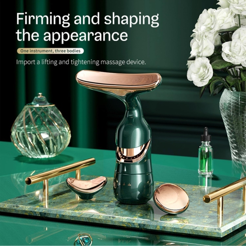 Firming and anti-wrinkle beauty instrument for face/neck/eyes, multi-function vibration massager, 3-in-1 facial skincare instrument for improving,