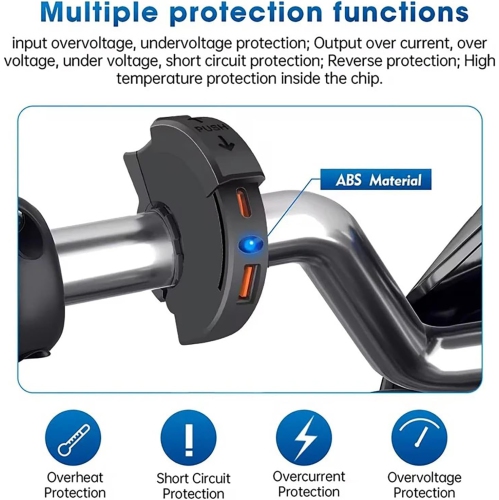 Port de chargeur USB pour moto - Chargeur de téléphone USB SAE vers USB pour moto, accessoires étanches pour moto, port USB pour téléphone pour VTT