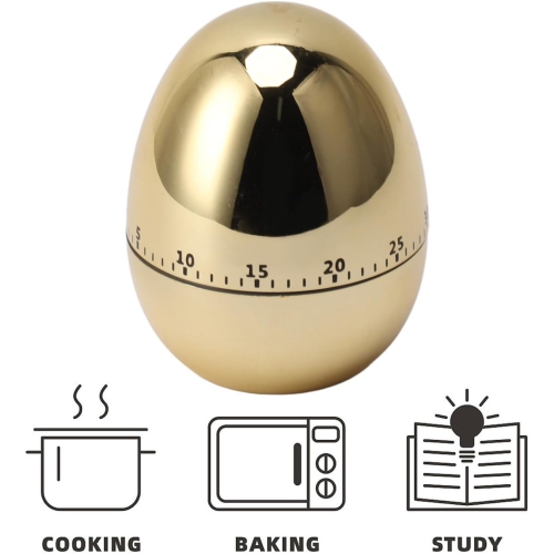 Egg Kitchen Timer, 60 Minutes Egg Model Cooking Alarm Clock, Kitchen Mechanical Timer Gadget, Suitable for Cooking, Learning, Decoration