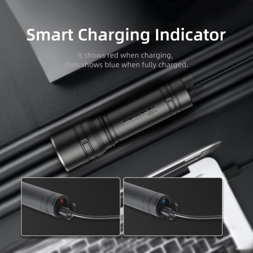 Mini lampe de poche tactique, petite lampe de poche super lumineuse, puissante et rechargeable LED avec 5 modes d'éclairage, Maison, Urgence, Camping