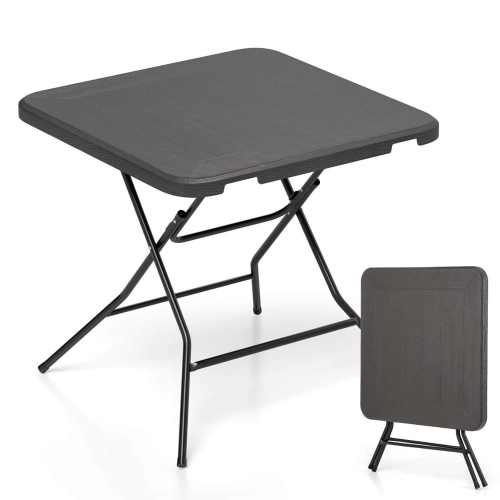 COSTWAY  31.5" Square Folding Table Indoor Outdoor Foldable Plastic Table