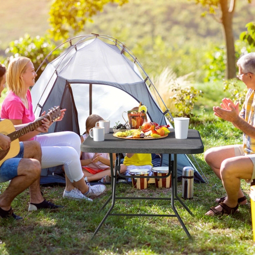 Costway 31.5" Square Folding Table Indoor Outdoor Foldable Plastic Table