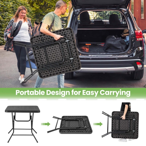 Costway 31.5" Square Folding Table Indoor Outdoor Foldable Plastic Table