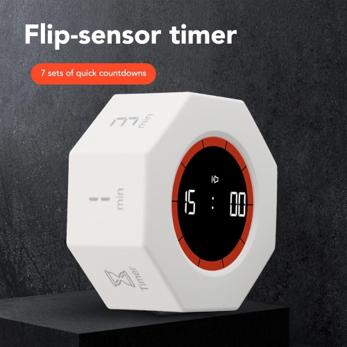 Flip timer learning time manager children self-discipline punch timer kitchen fitness timer silent - white