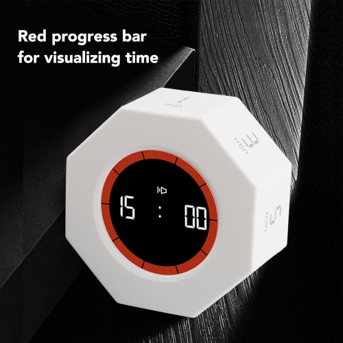 Flip timer learning time manager children self-discipline punch timer kitchen fitness timer silent - white