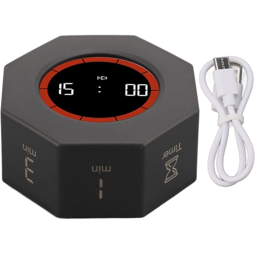 Minuterie à bascule Learning Time Manager Enfants Self-discipline punch Timer Kitchen Fitness Timer Silencieux - Noir
