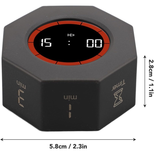 Minuterie à bascule Learning Time Manager Enfants Self-discipline punch Timer Kitchen Fitness Timer Silencieux - Noir