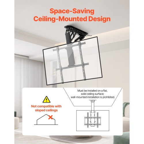 VEVOR&nbsp;Motorized&nbsp;Ceiling&nbsp;TV&nbsp;Mount,&nbsp;for&nbsp;32&nbsp;to&nbsp;65&nbsp;Inch&nbsp;TV,Adjustable&nbsp;Motorized&nbsp;Flip&nbsp;Down