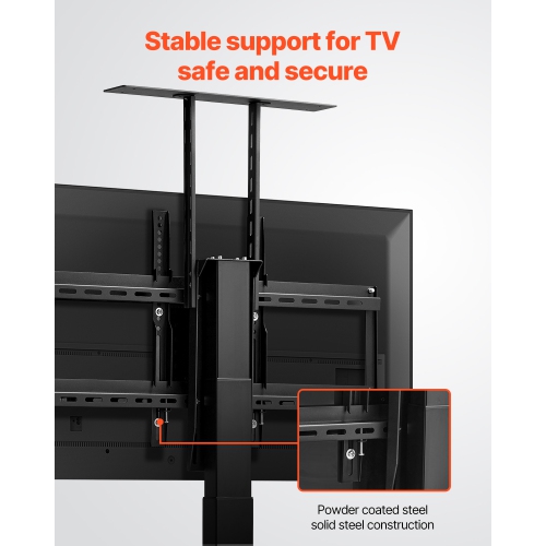 VEVOR Motorized TV Lift Stand, 120lbs max Load Adjustable TV Lift Stand Mount Bracket, Vertical Electric TV Bracket with Remote Control, with Max