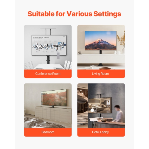 VEVOR Motorized TV Lift Stand, 120lbs max Load Adjustable TV Lift Stand Mount Bracket, Vertical Electric TV Bracket with Remote Control, with Max