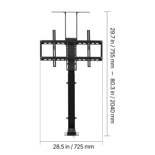 VEVOR Motorized TV Lift Stand, 120lbs max Load Adjustable TV Lift Stand Mount Bracket, Vertical Electric TV Bracket with Remote Control, with Max