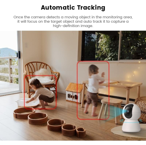 Baby Monitoring Camera with Mobile App, WiFi Indoor Security Camera, Support SD Card, Cloud Storage.