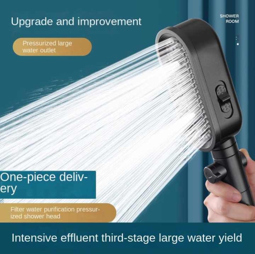 Pomme de douche sous pression, pomme de douche portative à grande sortie d'eau, robinet de salle de bain domestique, filtre à membrane