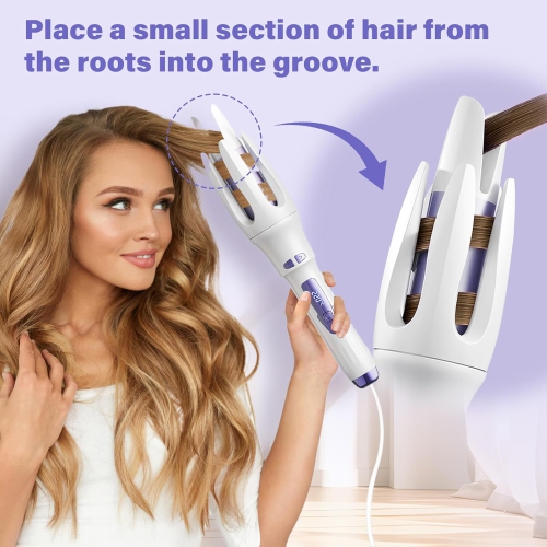 Fully automatic negative ion liquid crystal curling iron, no hair damage, electric rotation big wave lasting shaping 32mm big curl, 4 temperature