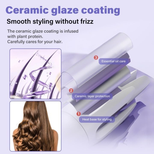 Fully automatic negative ion liquid crystal curling iron, no hair damage, electric rotation big wave lasting shaping 32mm big curl, 4 temperature