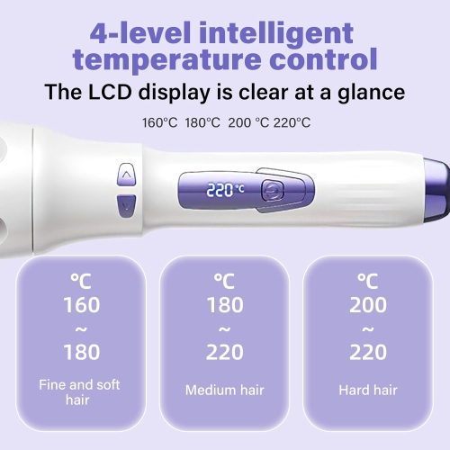 Fully automatic negative ion liquid crystal curling iron, no hair damage, electric rotation big wave lasting shaping 32mm big curl, 4 temperature