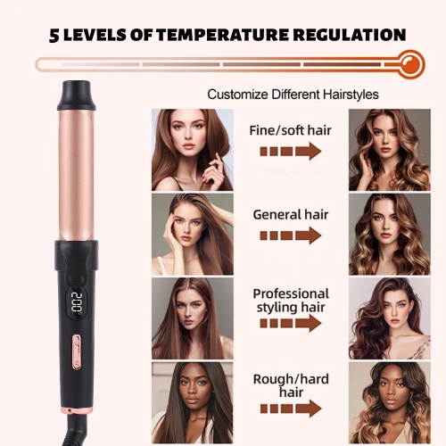25mm Electric Curling Iron, Mini Travel Electric Curling Iron Hairdressing Tools Coated heat conductor, five-stage temperature adjustment, 5 minutes