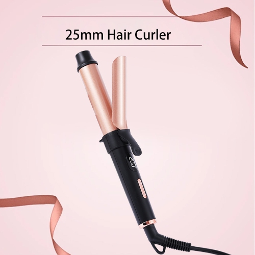 25mm Electric Curling Iron, Mini Travel Electric Curling Iron Hairdressing Tools Coated heat conductor, five-stage temperature adjustment, 5 minutes