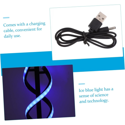 Spiral LED Table Lamp Black, Dimmable Metal Bedside Lamp with Touch Controller for Home Use, 14.96 Inch High Living Room Decorative Lamp Ice Blue +