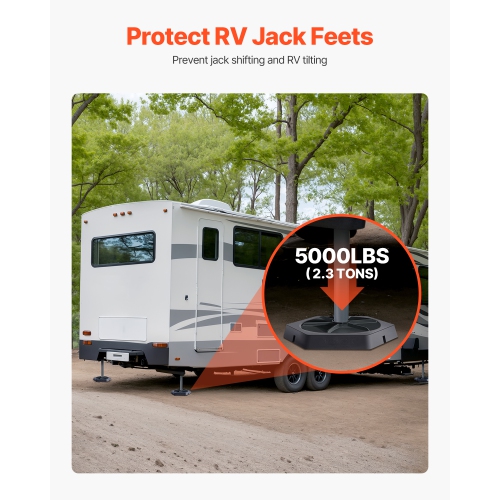 VEVOR 4-Pack RV Leveling Pads, Rubber Trailer Jack Pads, Each with 5000 lbs Capacity, Jack Stabilizer Pad with Large Surface Area,Ideal for 10" Round