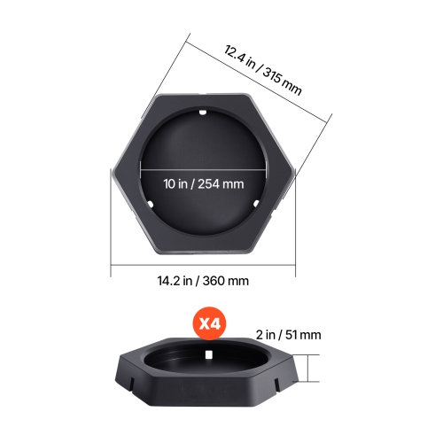 VEVOR 4-Pack RV Leveling Pads, Rubber Trailer Jack Pads, Each with 5000 lbs Capacity, Jack Stabilizer Pad with Large Surface Area,Ideal for 10" Round