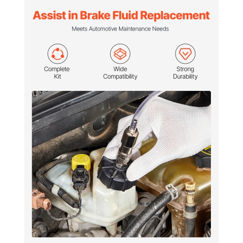 VEVOR 12 Pcs Brake Master Bleeder Kit, Professional Brake Bleeder Adapter Set with Complete Kit & Handle,Durable Brake Bleeder Adapter for Brake