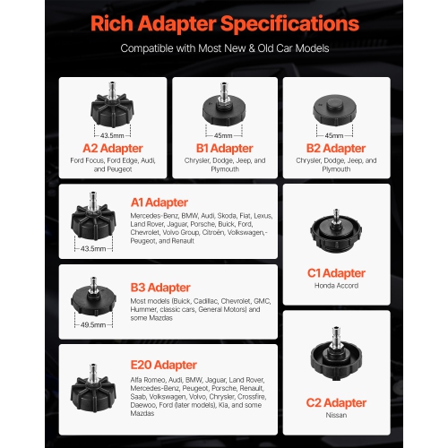 VEVOR 12 Pcs Brake Master Bleeder Kit, Professional Brake Bleeder Adapter Set with Complete Kit & Handle,Durable Brake Bleeder Adapter for Brake