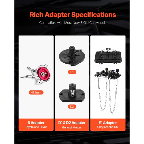 VEVOR 12 Pcs Brake Master Bleeder Kit, Professional Brake Bleeder Adapter Set with Complete Kit & Handle,Durable Brake Bleeder Adapter for Brake