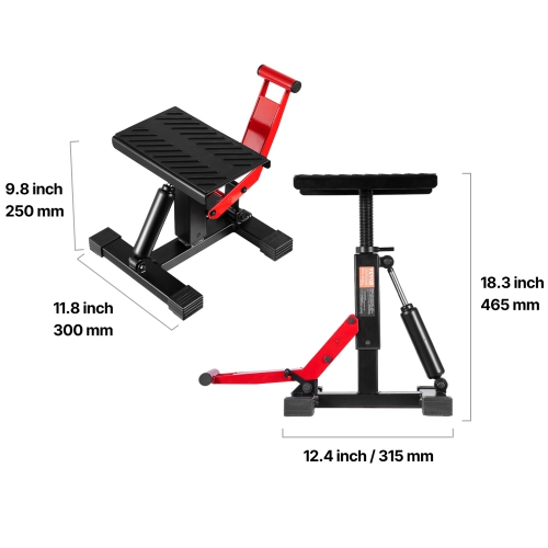 VEVOR 1200lbs Capacity Dirt Bike Lift Stand, Motorcycle Jack Lift Stand and Hydraulic Lift Operation, Hoist Table Adjustable Height 9.8"-18.3" for
