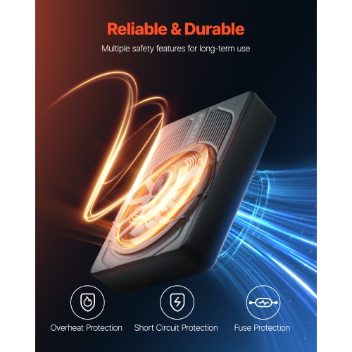 VEVOR 10" 440W Underseat Car Subwoofer, Slim Powered Car Subwoofers with Blue Ambient Light, Low Profile Audio Sub Under the Seat with Built-in