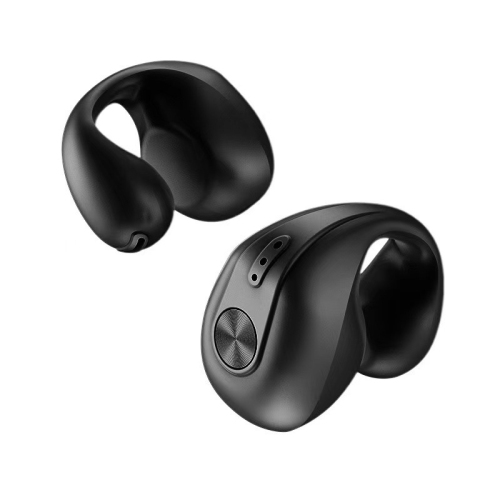 Wireless Earbud Single Bluetooth Headphone Bluetooth 5.3 Ear Clip Earbud Sports Earbud Built-in Microphone with Earhooks Headset（Black）
