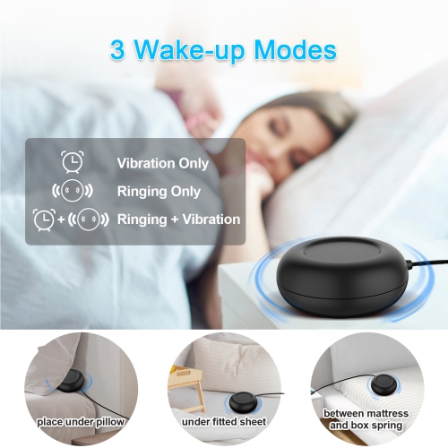 Alarm Clocks for Heavy Sleepers, Loud Alarm Clock with Bed Shaker, Night Light, Large Display, Vibrating Alarm Clocks Bedside for Deaf Hearing