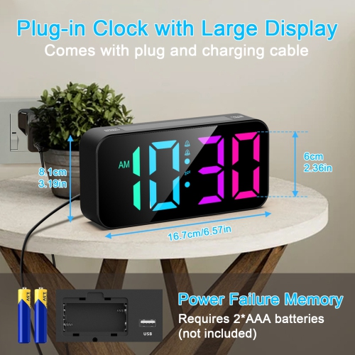 Alarm Clocks for Heavy Sleepers, Loud Alarm Clock with Bed Shaker, Night Light, Large Display, Vibrating Alarm Clocks Bedside for Deaf Hearing