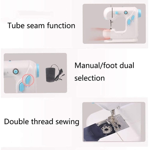 Sewing machine for beginners, machine lock machine, mini sewing machine, multi-function micro double-thread double-speed sewing machine, automatic