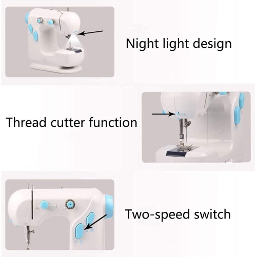 Sewing machine for beginners, machine lock machine, mini sewing machine, multi-function micro double-thread double-speed sewing machine, automatic